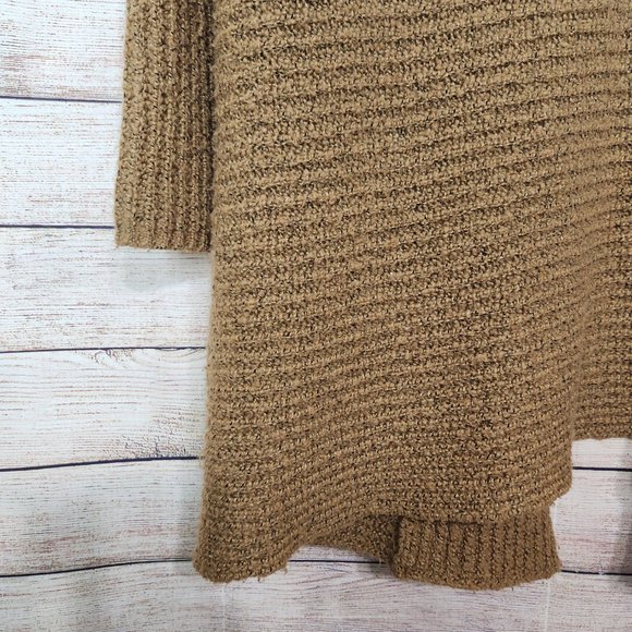 Anthropologie Kimchi Blue Camel Brown Knit Chunky Hooded Cardigan Women's XS - Picture 13 of 16